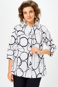 Блузка 877 бело-черный БелЭльСтиль