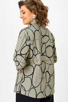 Блузка 877 олива-черный БелЭльСтиль