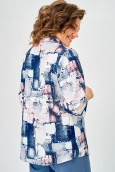 Блузка 877 синий дизайн БелЭльСтиль