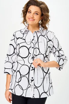 Блузка 877 бело-черный БелЭльСтиль