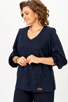 Блузка 879 синий БелЭльСтиль