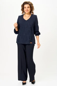 Блузка 879 синий БелЭльСтиль