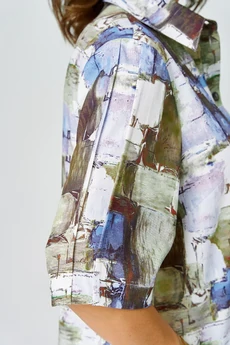 Блузка 881 голубой дизайн БелЭльСтиль