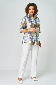 Блузка 881 голубой дизайн БелЭльСтиль