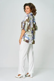 Блузка 881 голубой дизайн БелЭльСтиль