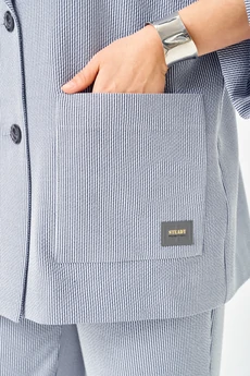 Костюм брючный 884+601 голубая полоска БелЭльСтиль