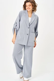 Костюм брючный 884+601 голубая полоска БелЭльСтиль