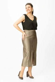 Костюм с юбкой 1016-1 бежевый Bonna Image