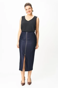 Костюм с юбкой 1016-3 синий Bonna Image