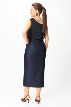 Костюм с юбкой 1016-3 синий Bonna Image