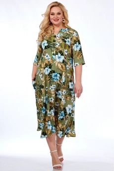 Платье 5020-2 оливковый Celentano lite