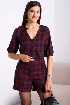 Костюм с шортами 5054 красная клетка Celentano lite