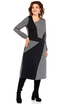 Платье 5071 гусиная лапка + черный Celentano lite