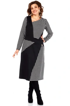 Платье 5071 гусиная лапка + черный Celentano lite