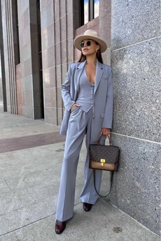 Костюм брючный 0210-3 серый Continental Fashion