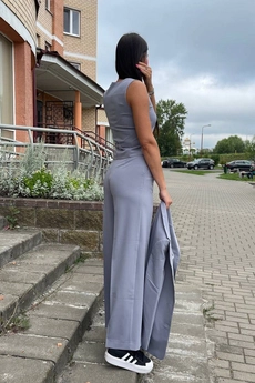 Костюм брючный 0210-1 серый Continental Fashion
