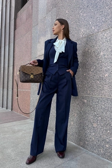 Костюм брючный 0210-3 синий Continental Fashion