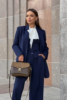 Костюм брючный 0210-3 синий Continental Fashion