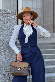 Костюм брючный 0210-3 синий Continental Fashion