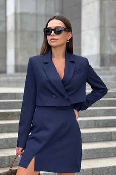 Костюм с юбкой 1410 синий Continental Fashion