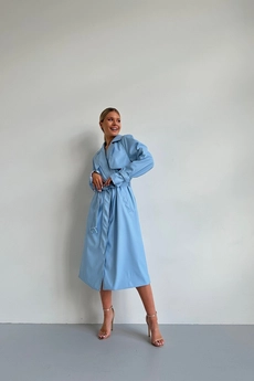 Плащ 1610-1 голубой Continental Fashion