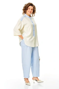 Костюм брючный 26242 молочно-голубой Ladysecret
