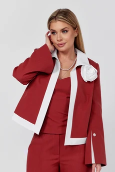 Костюм брючный 2921 красный DOGGI