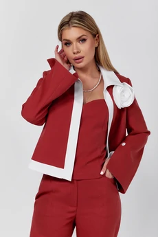 Костюм брючный 2921 красный DOGGI