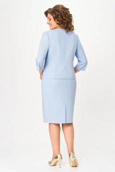 Костюм с юбкой 7055-2 голубой Дали