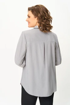 Блузка 4611 серая полоска Дали