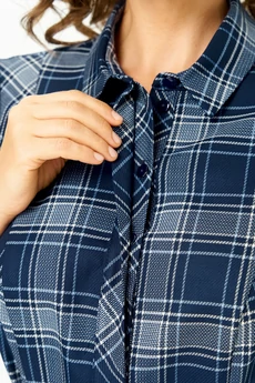 Платье 5520-1 синяя клетка Дали