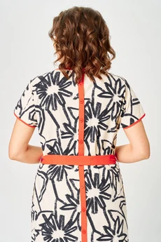 Платье 5696 бежевый+черный Дали