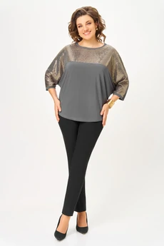 Блузка 5736 серый Дали