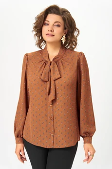 Блузка 7011 коричневый Дали
