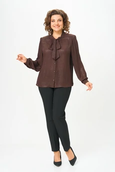 Блузка 7050 коричневый Дали