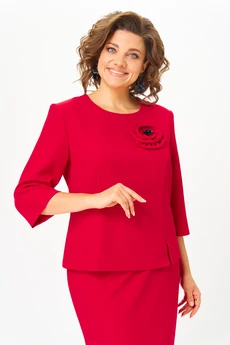 Костюм с юбкой 7055-2 красный Дали