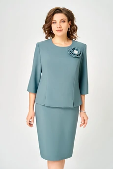 Костюм с юбкой 7055-2 морская волна Дали