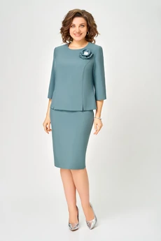 Костюм с юбкой 7055-2 морская волна Дали