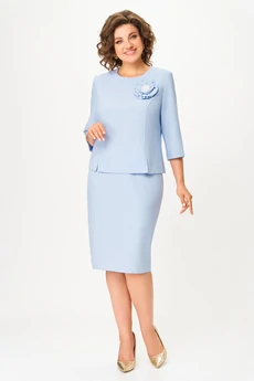Костюм с юбкой 7055-2 голубой Дали