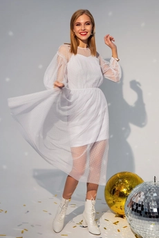 Костюм с платьем 9104 белый Daloria