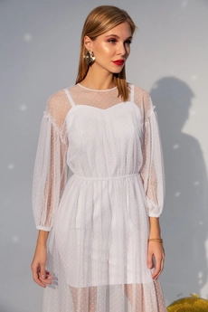 Костюм с платьем 9104 белый Daloria