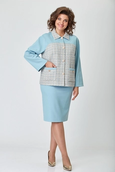 Костюм с юбкой 2141 голубой Danaida