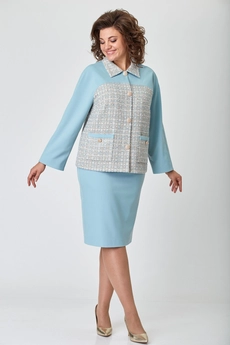 Костюм с юбкой 2141 голубой Danaida