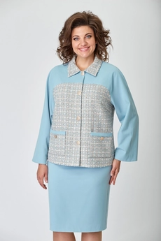 Костюм с юбкой 2141 голубой Danaida