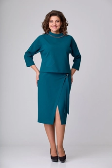 Костюм с юбкой 2151 изумруд Danaida