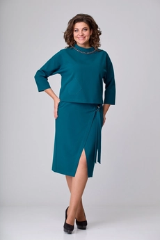 Костюм с юбкой 2151 изумруд Danaida