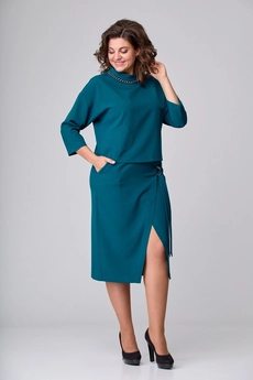 Костюм с юбкой 2151 изумруд Danaida