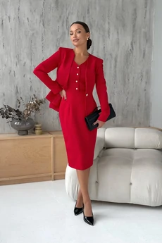 Костюм с платьем 2106 красный DilanaVIP