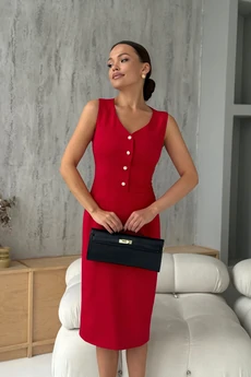 Костюм с платьем 2106 красный DilanaVIP