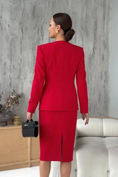 Костюм с платьем 2106 красный DilanaVIP